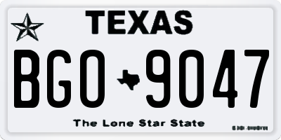 TX license plate BGO9047