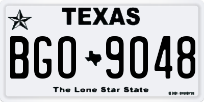 TX license plate BGO9048