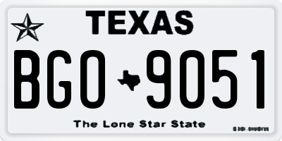 TX license plate BGO9051