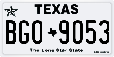TX license plate BGO9053