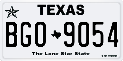 TX license plate BGO9054