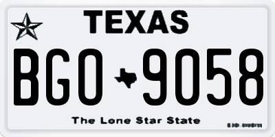 TX license plate BGO9058