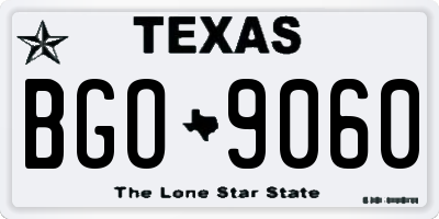 TX license plate BGO9060