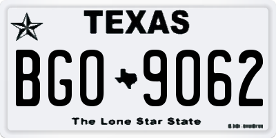TX license plate BGO9062