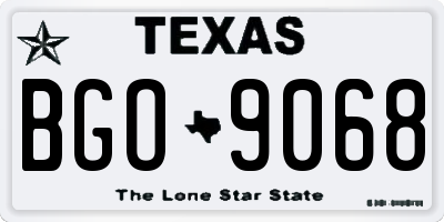 TX license plate BGO9068