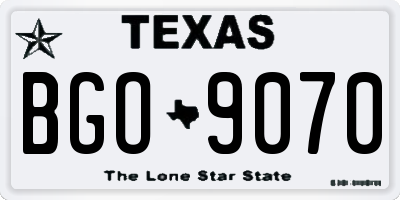 TX license plate BGO9070