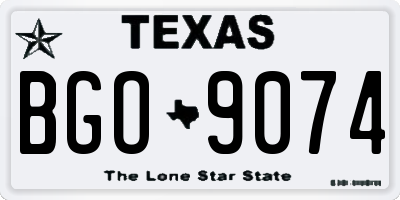 TX license plate BGO9074