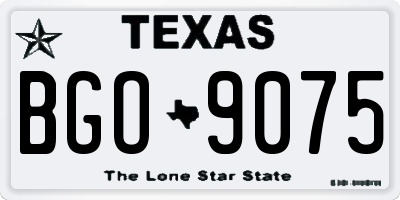 TX license plate BGO9075
