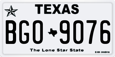 TX license plate BGO9076