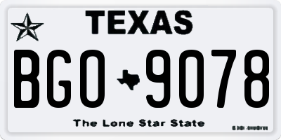 TX license plate BGO9078