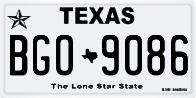 TX license plate BGO9086