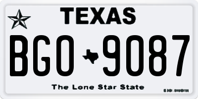 TX license plate BGO9087