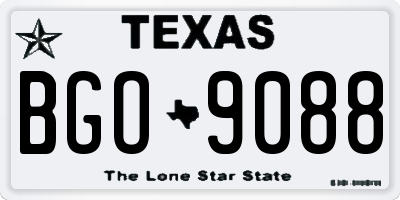 TX license plate BGO9088