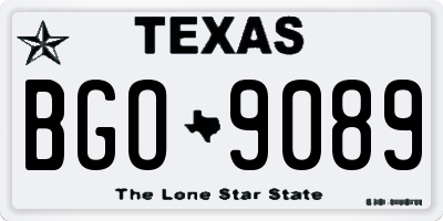 TX license plate BGO9089