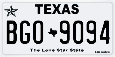 TX license plate BGO9094