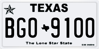 TX license plate BGO9100