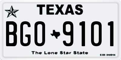 TX license plate BGO9101