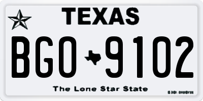 TX license plate BGO9102