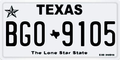 TX license plate BGO9105