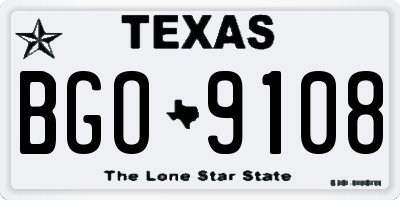 TX license plate BGO9108