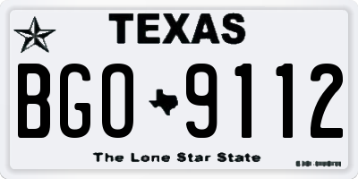 TX license plate BGO9112