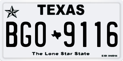 TX license plate BGO9116