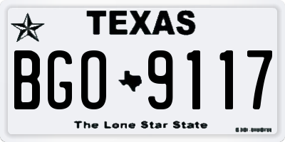 TX license plate BGO9117