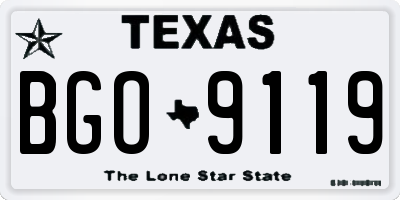 TX license plate BGO9119