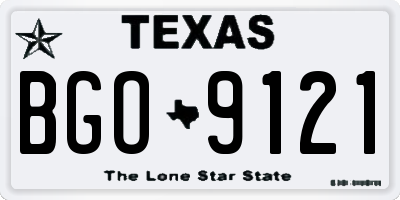 TX license plate BGO9121