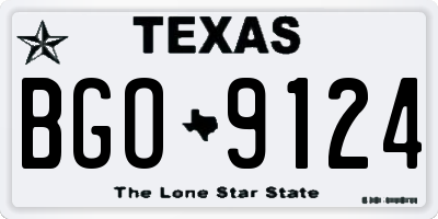 TX license plate BGO9124