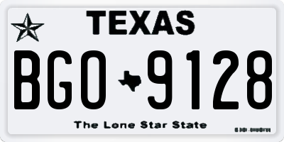 TX license plate BGO9128