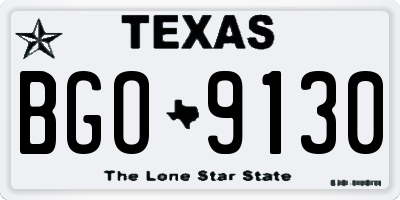 TX license plate BGO9130