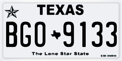 TX license plate BGO9133
