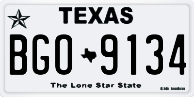 TX license plate BGO9134