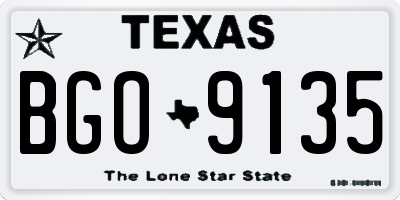 TX license plate BGO9135