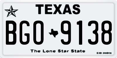 TX license plate BGO9138