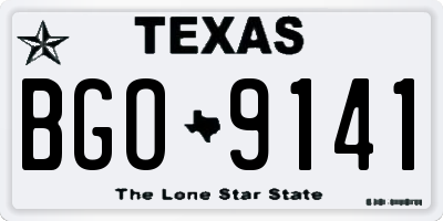 TX license plate BGO9141