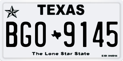 TX license plate BGO9145