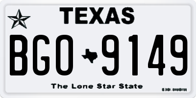 TX license plate BGO9149