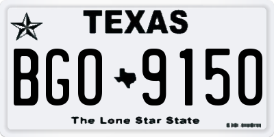 TX license plate BGO9150