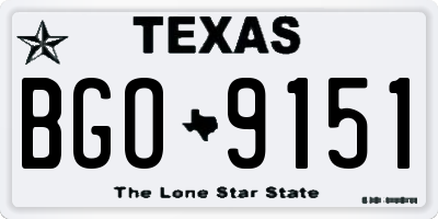 TX license plate BGO9151