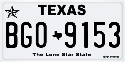 TX license plate BGO9153