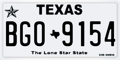 TX license plate BGO9154