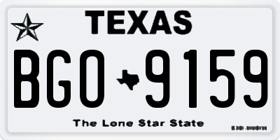 TX license plate BGO9159