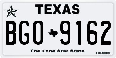 TX license plate BGO9162
