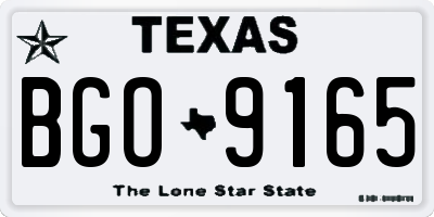 TX license plate BGO9165