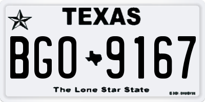 TX license plate BGO9167