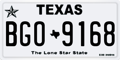 TX license plate BGO9168