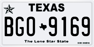 TX license plate BGO9169