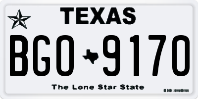 TX license plate BGO9170